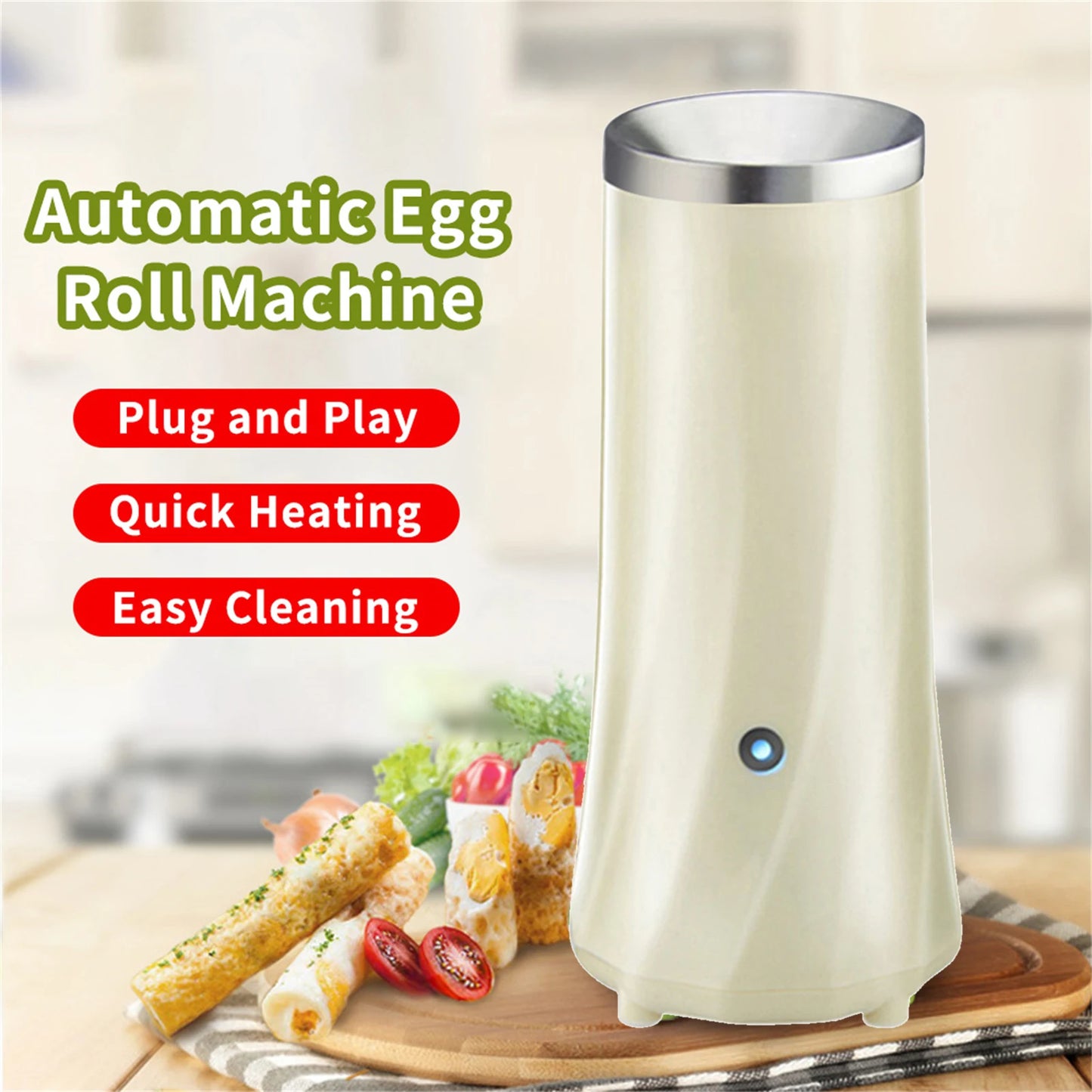 Automatic Eggs Roll Machine Electric Eggs Intestinal Maker Home DIY Mini Eggs Cooker Sausage Instant Breakfast Maker